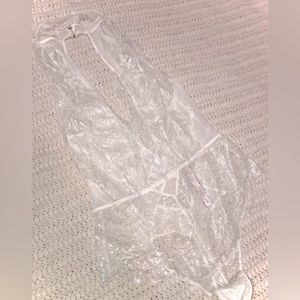 Victorias Secret White Lace Teddy Size Small